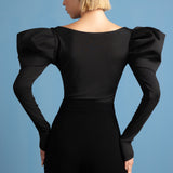Isabella Puffed-Sleeve Bodysuit