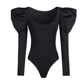 Isabella Puffed-Sleeve Bodysuit
