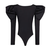 Isabella Puffed-Sleeve Bodysuit
