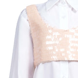 Vespera Rosa Sequin Crop Top