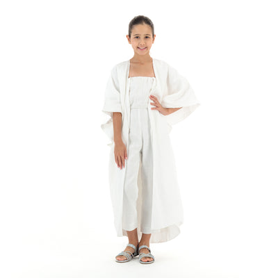 Desert Dune Girl's Linen Kaftan